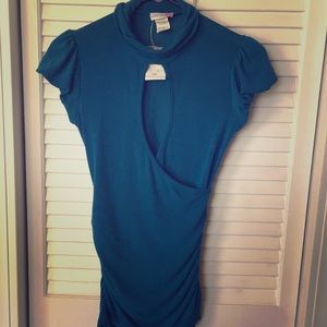 Size small dressy open cut blue shirt 💕